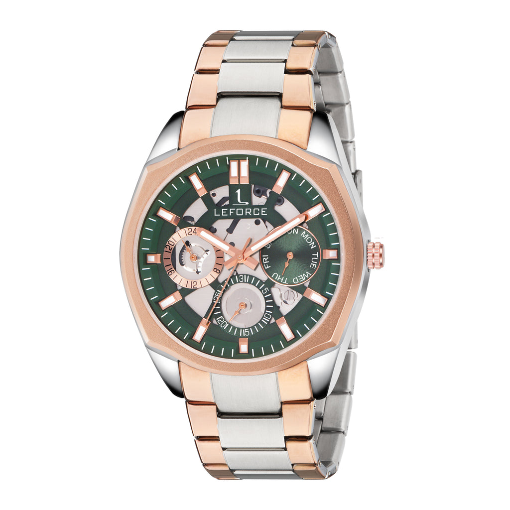 LEFORCE JM78KBM Men's Rose Gold Skeleton Watch