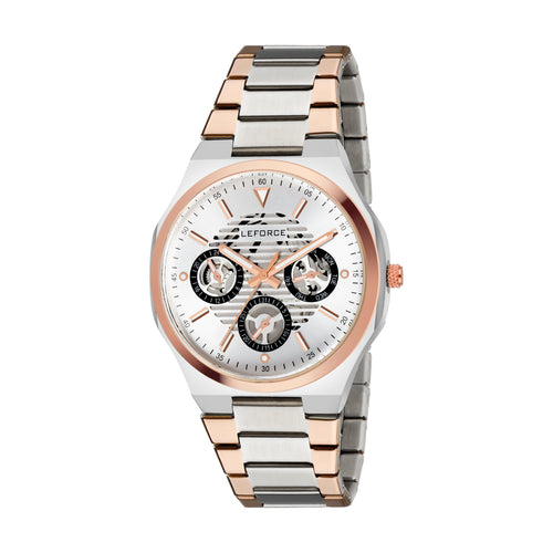 LEFORCE Men's Rose Gold Two-Tone Skeleton Watch – JRS07KBM