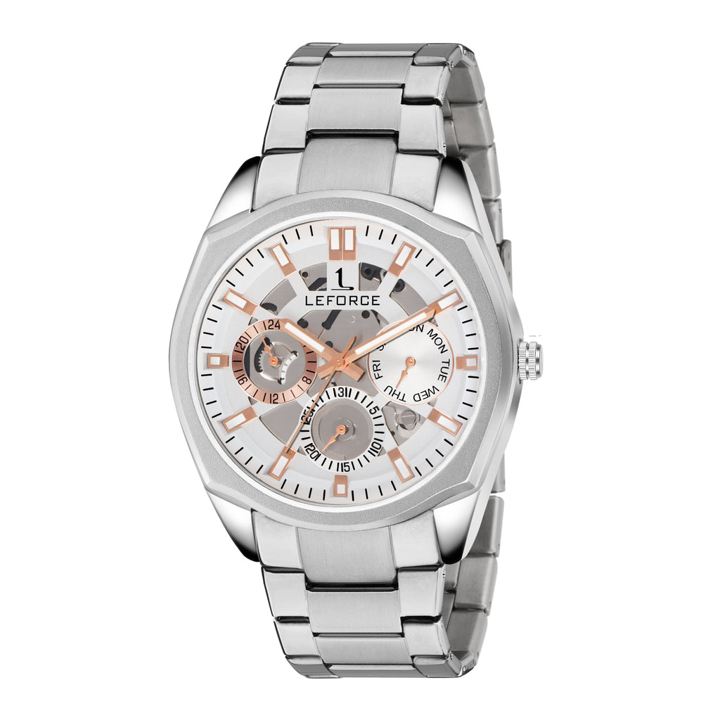 LEFORCE Men's Rose Gold Two-Tone Skeleton Watch – JM78SM