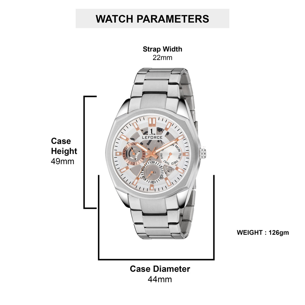 LEFORCE Men's Rose Gold Two-Tone Skeleton Watch – JM78SM