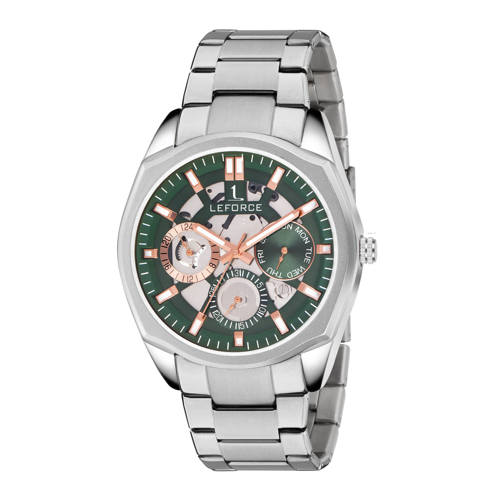 LEFORCE Men's Rose Gold Two-Tone Skeleton Watch – JM78SM