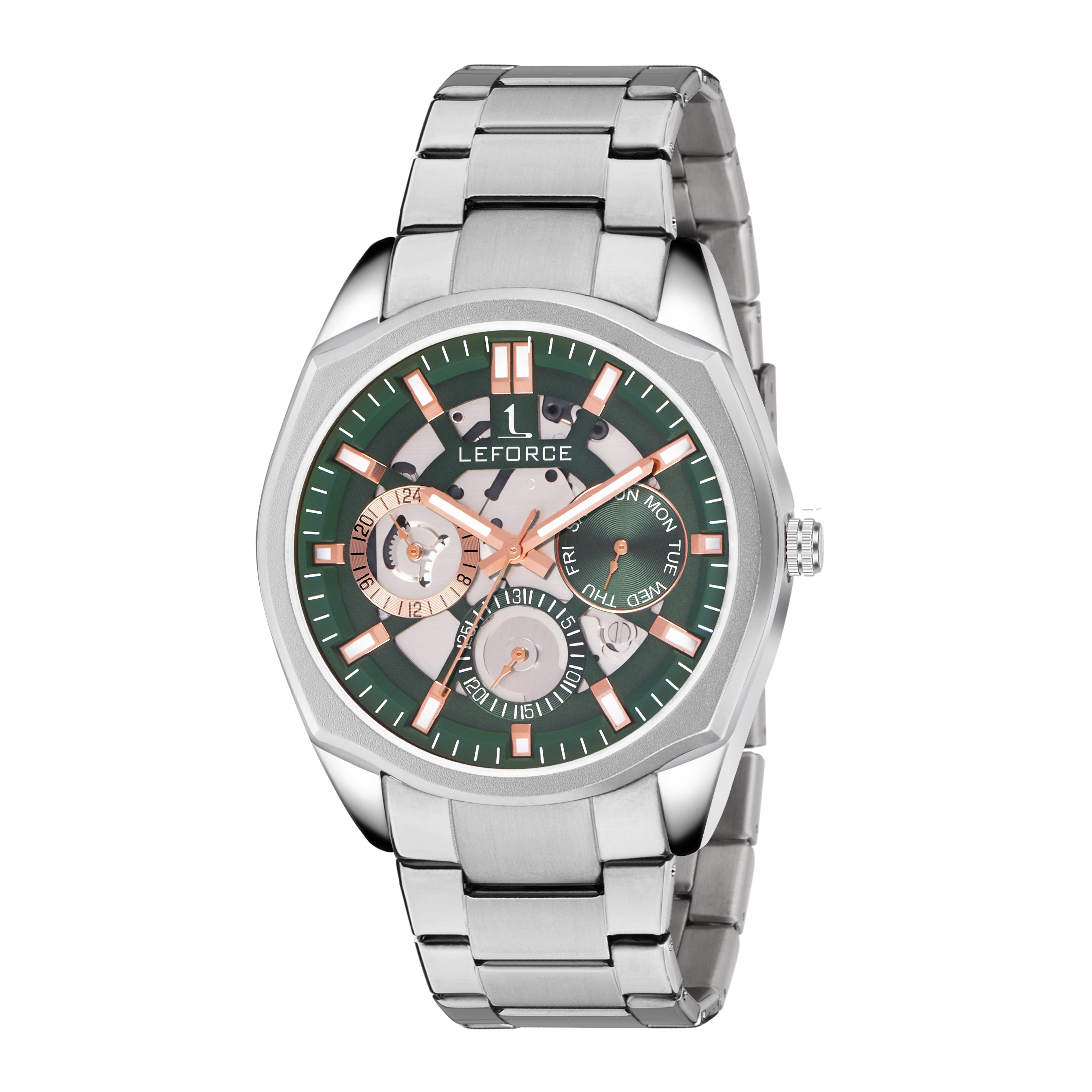 LEFORCE Men's Rose Gold Two-Tone Skeleton Watch – JM78SM