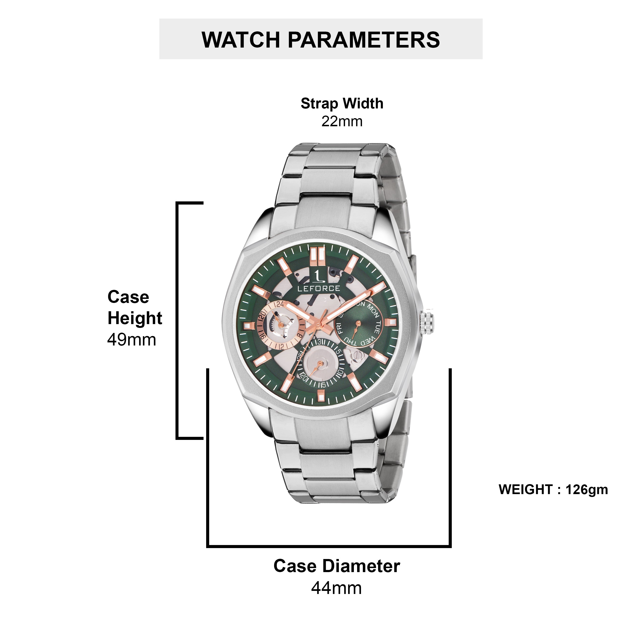 LEFORCE Men's Rose Gold Two-Tone Skeleton Watch – JM78SM