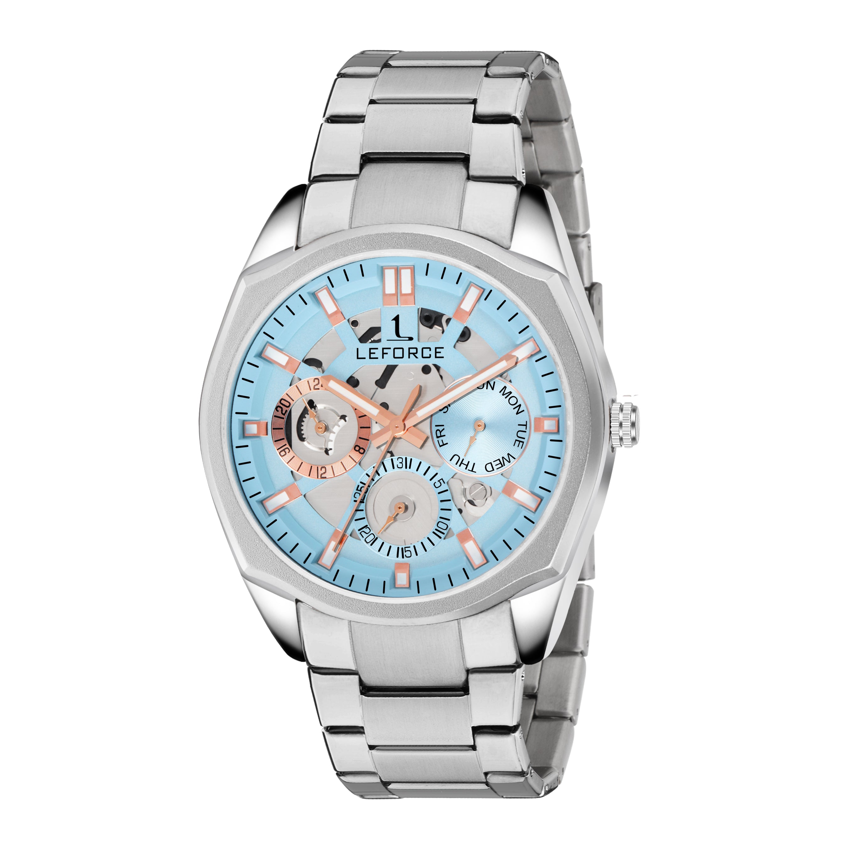 LEFORCE Men's Rose Gold Two-Tone Skeleton Watch – JM78SM