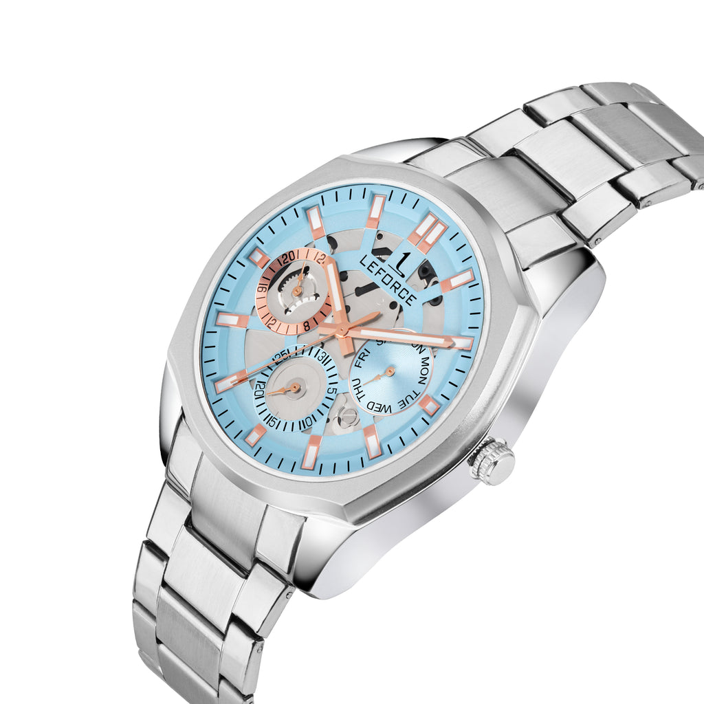 LEFORCE Men's Rose Gold Two-Tone Skeleton Watch – JM78SM