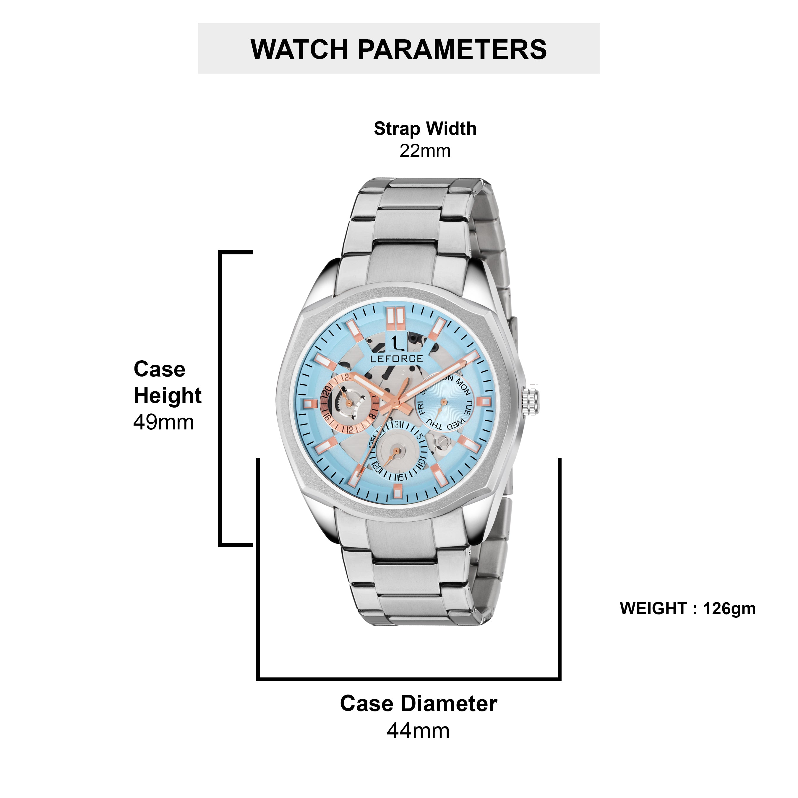 LEFORCE Men's Rose Gold Two-Tone Skeleton Watch – JM78SM