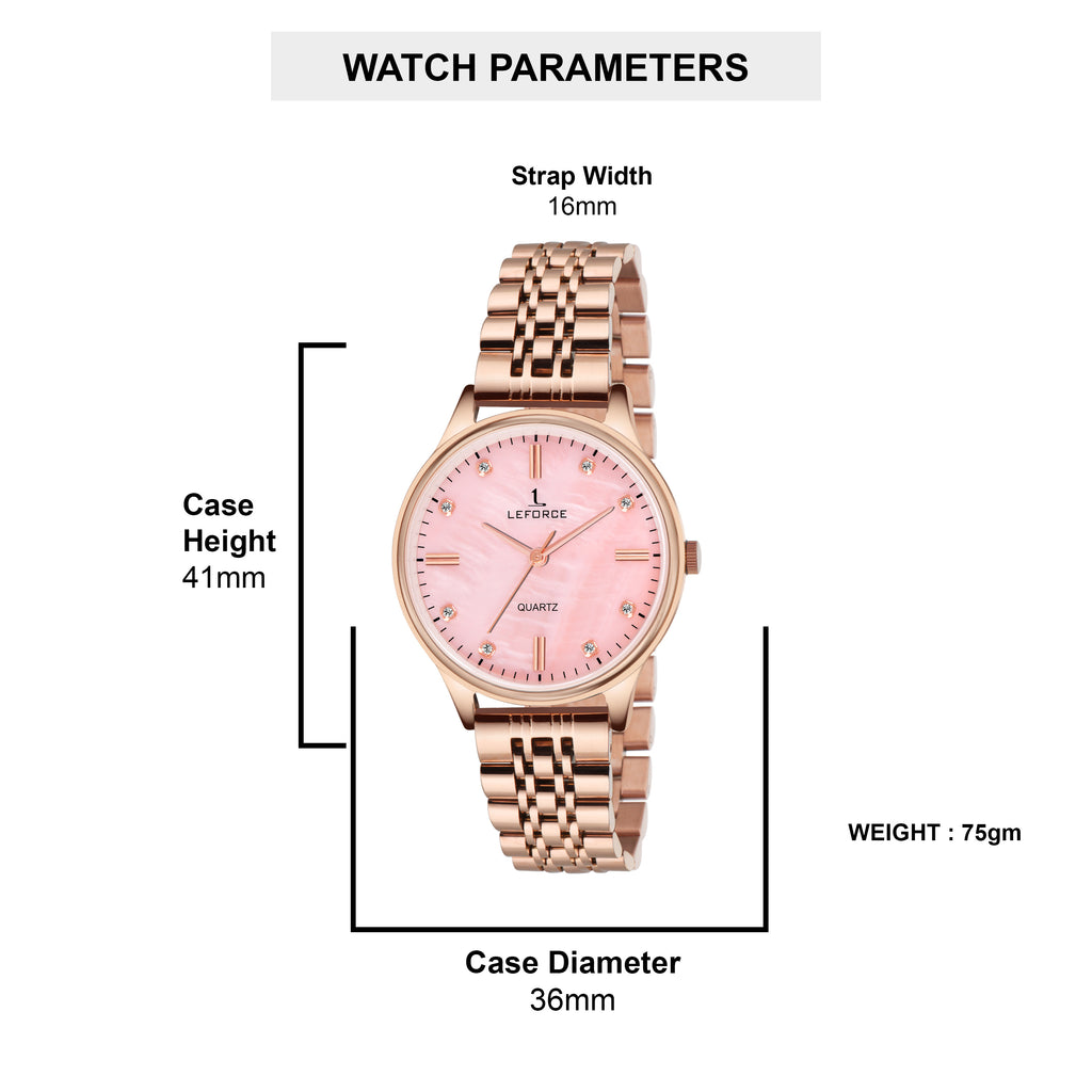 LEFORCE Women's Rose Gold Stainless Steel Watch – C2221