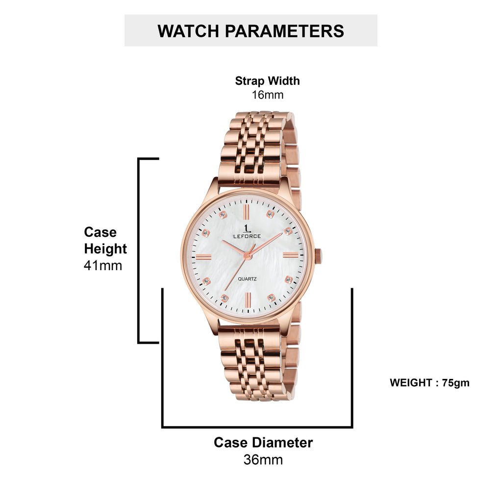 LEFORCE Women's Rose Gold Stainless Steel Watch – C2221