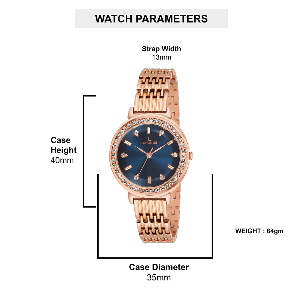 LEFORCE Women's Rose Gold Stainless Steel Watch – JL164KM