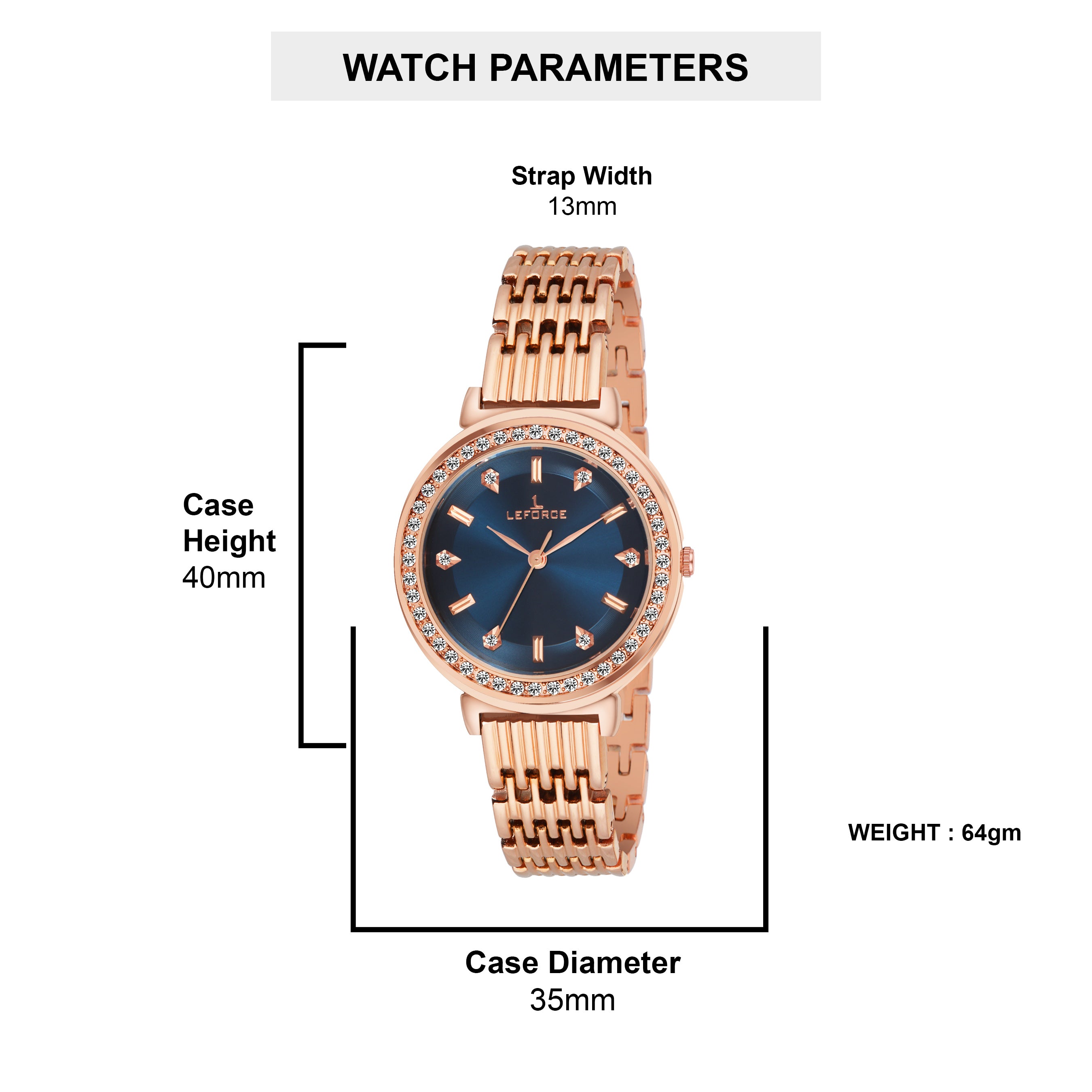 LEFORCE Women's Rose Gold Stainless Steel Watch – JL164KM