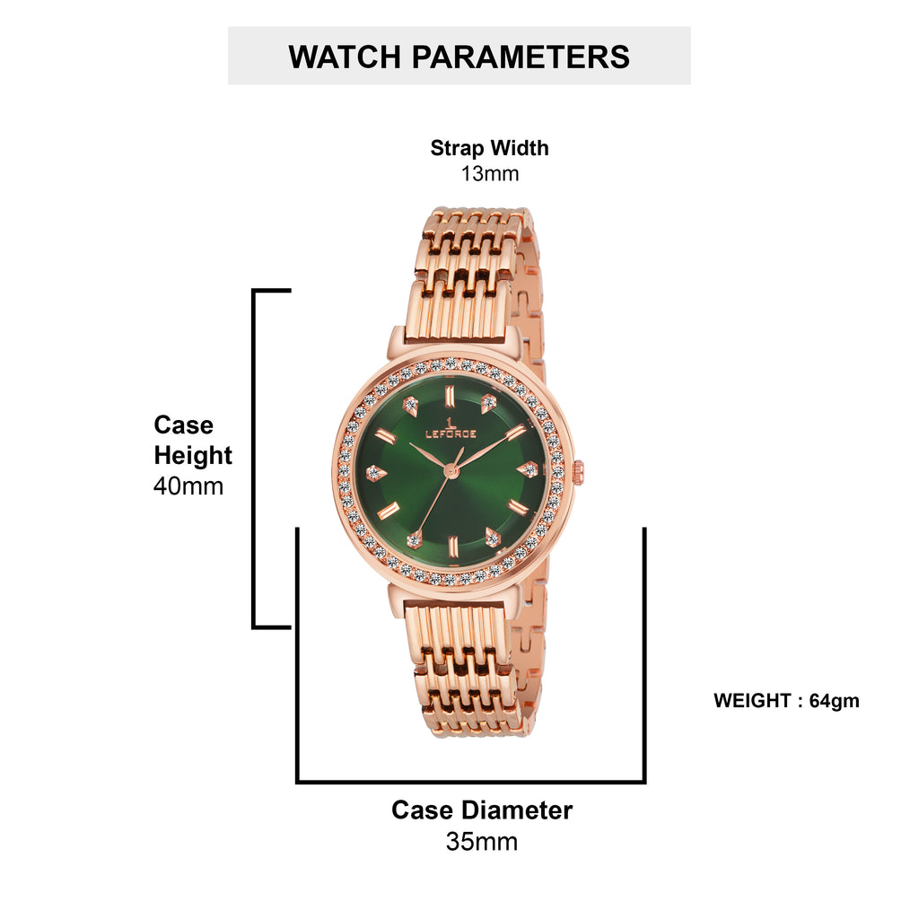 LEFORCE Women's Rose Gold Stainless Steel Watch – JL164KM