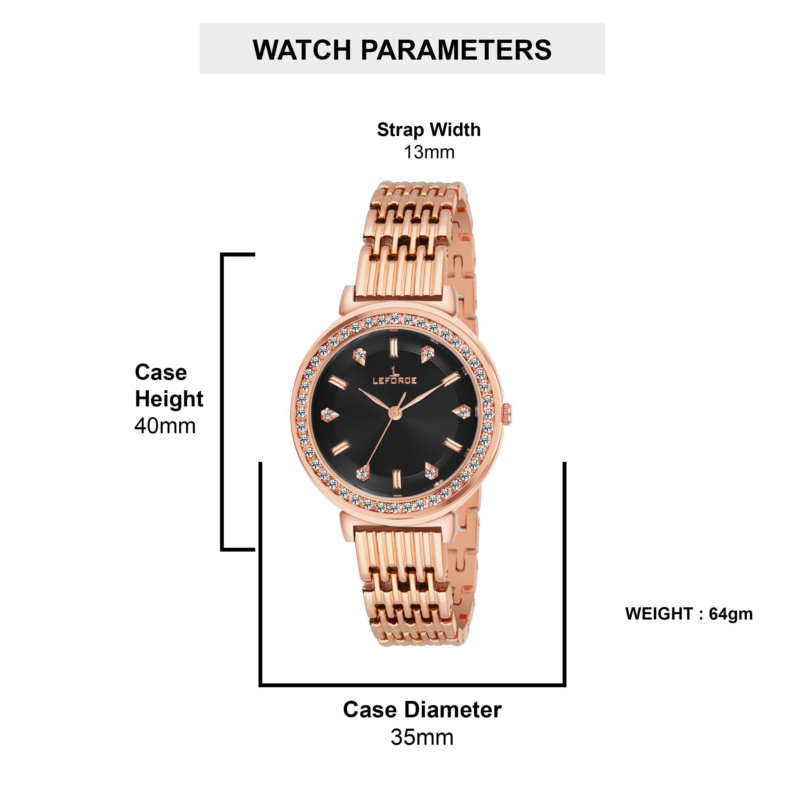 LEFORCE Women's Rose Gold Stainless Steel Watch – JL164KM