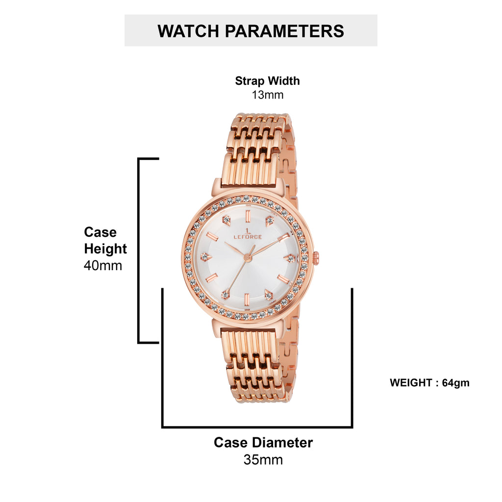 LEFORCE Women's Rose Gold Stainless Steel Watch – JL164KM