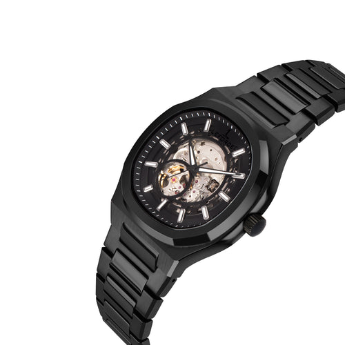 LEFORCE Men's Automatic Open Heart Watch – EP247NM (Black)