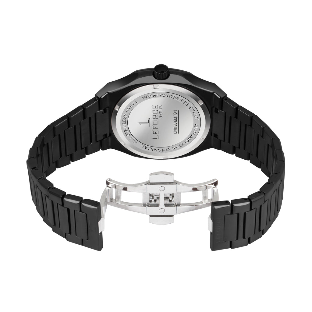 LEFORCE Men's Automatic Open Heart Watch – EP247NM (Black)