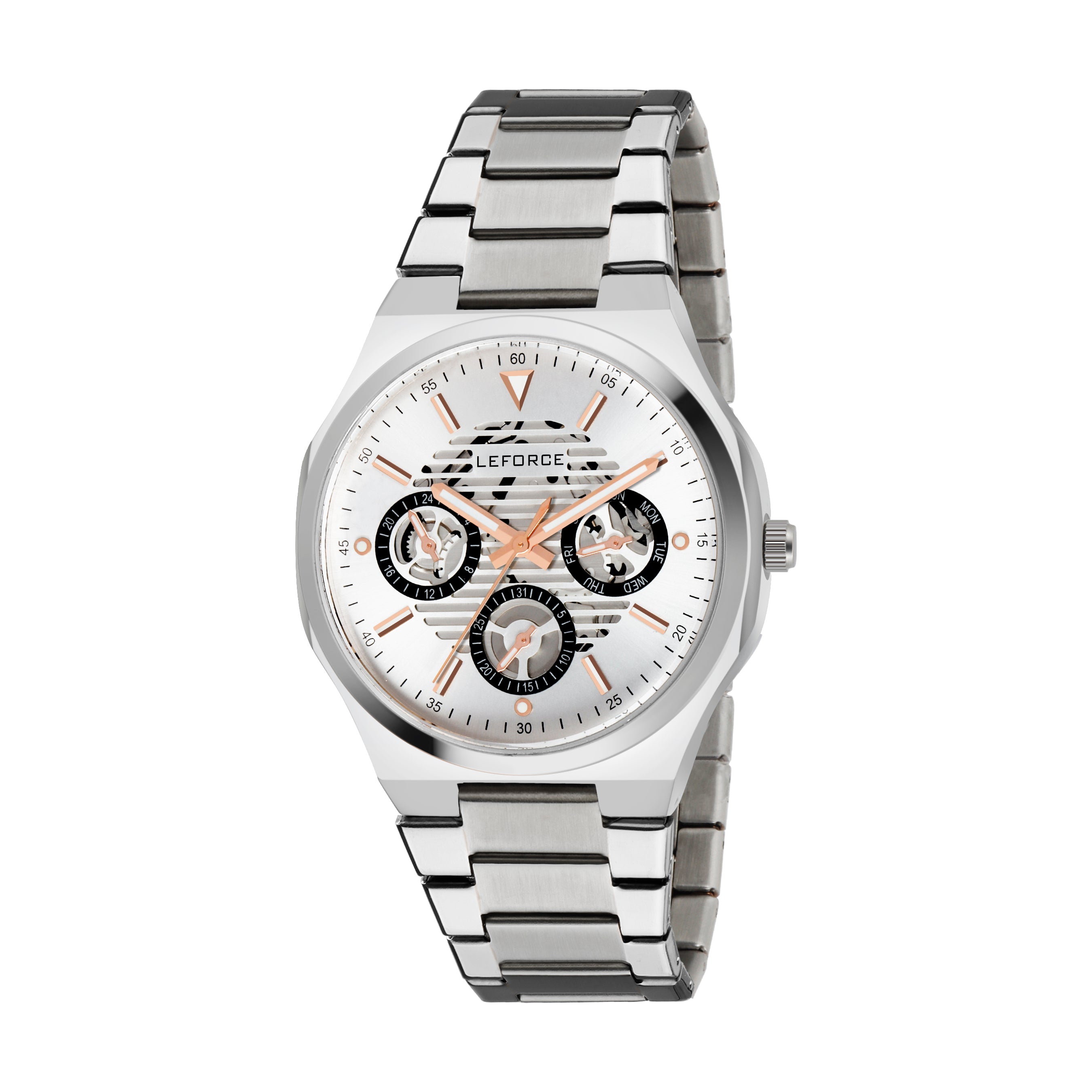 LEFORCE Men's Rose Gold Two-Tone Skeleton Watch – JRS07SM