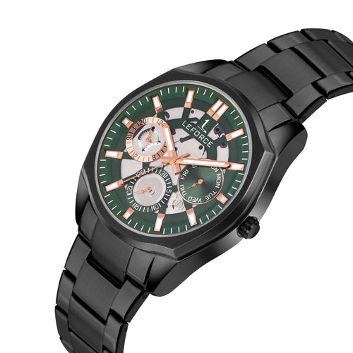 LEFORCE Men's Rose Gold Two-Tone Skeleton Watch – JM78NM