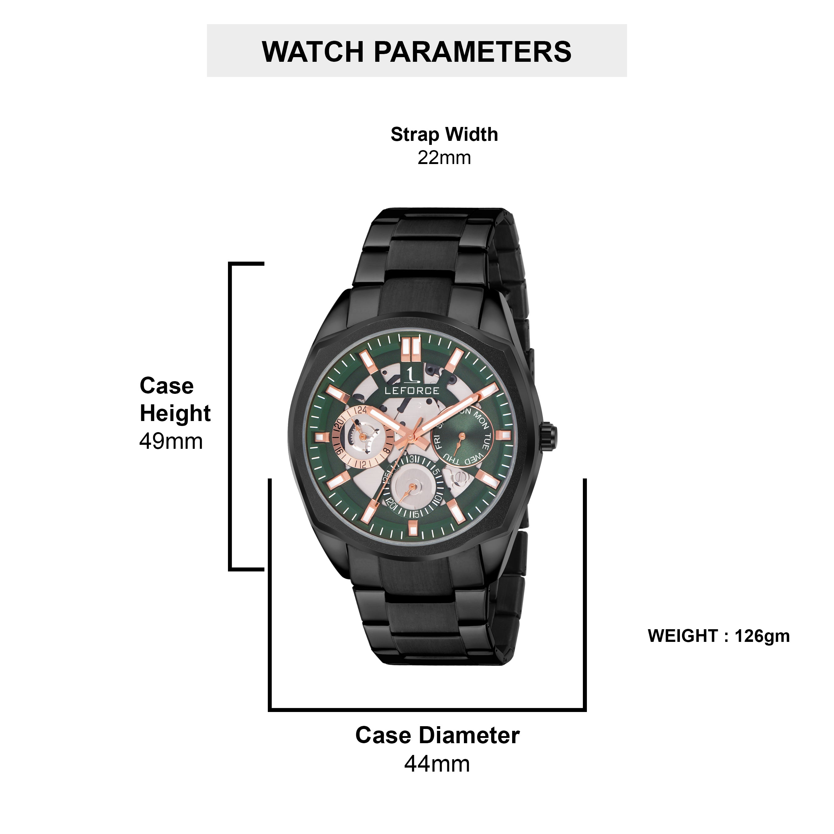LEFORCE Men's Rose Gold Two-Tone Skeleton Watch – JM78NM