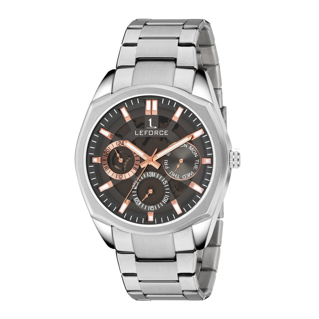 LEFORCE Men's Rose Gold Two-Tone Skeleton Watch – JM78SM