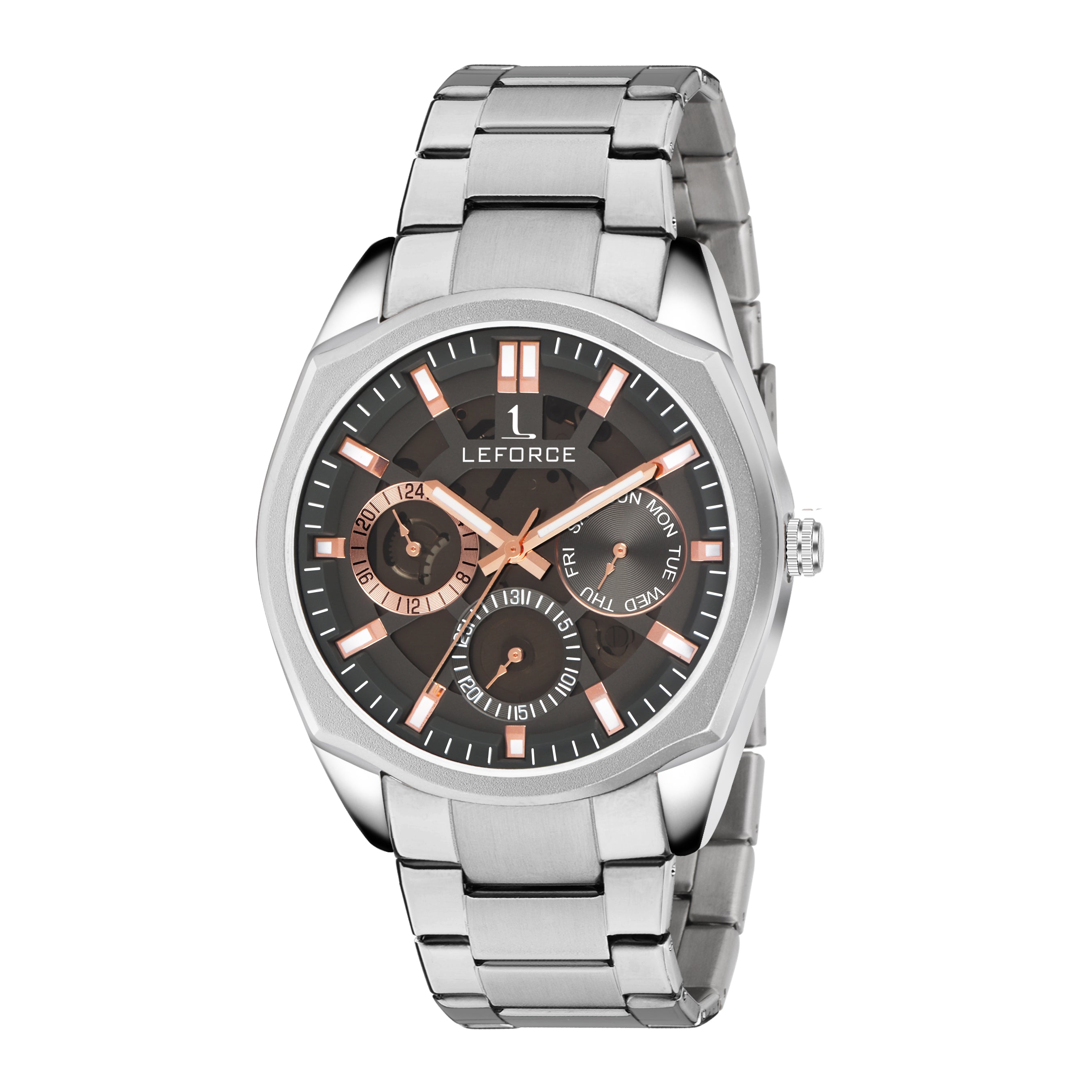 LEFORCE Men's Rose Gold Two-Tone Skeleton Watch – JM78SM