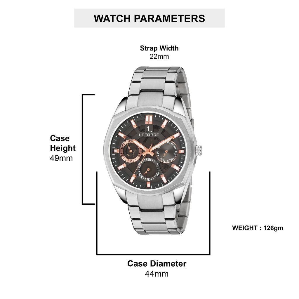LEFORCE Men's Rose Gold Two-Tone Skeleton Watch – JM78SM