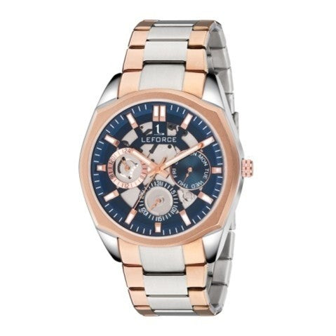LEFORCE JM78KBM Men's Rose Gold Skeleton Watch